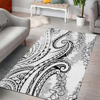 Polynesia Plumeria Lei Area Rug White Curves Motif