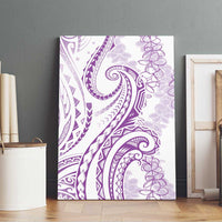 Polynesia Plumeria Lei Canvas Wall Art White Violet Curves Motif