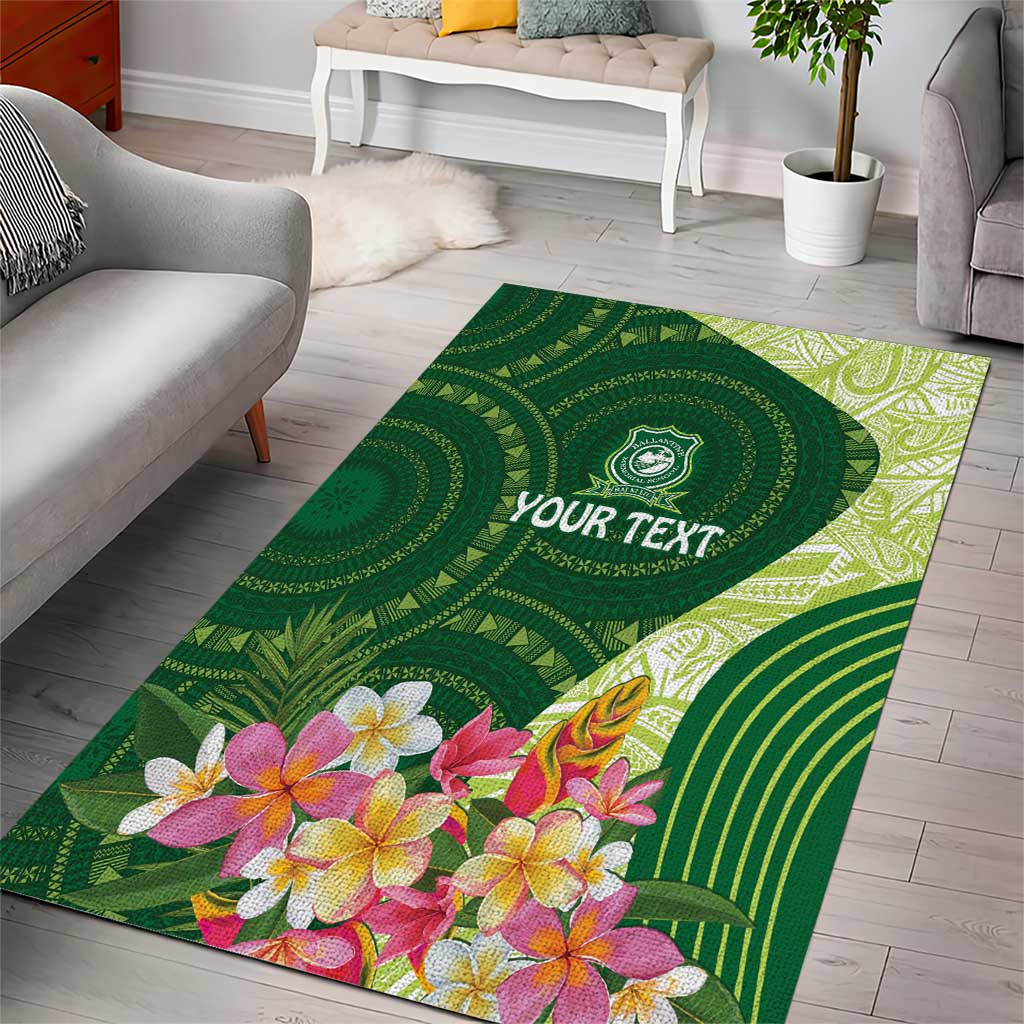 Fiji Ballantine Memorial High School Personalised Area Rug Masi Tapa Mix Plumeria LT7 - Polynesian Pride