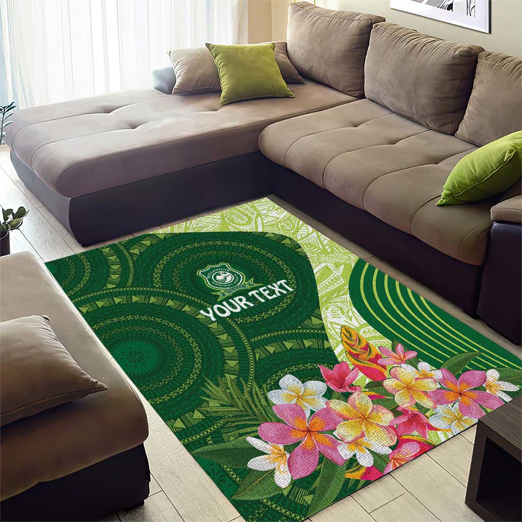Fiji Ballantine Memorial High School Personalised Area Rug Masi Tapa Mix Plumeria LT7 - Polynesian Pride