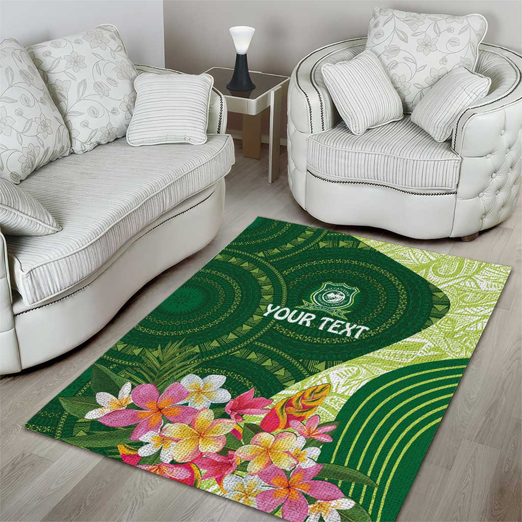 Fiji Ballantine Memorial High School Personalised Area Rug Masi Tapa Mix Plumeria LT7 - Polynesian Pride