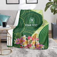 Fiji Ballantine Memorial High School Personalised Blanket Masi Tapa Mix Plumeria LT7 - Polynesian Pride