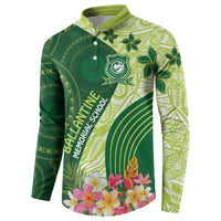 Fiji Ballantine Memorial High School Personalised Button Sweatshirt Masi Tapa Mix Plumeria