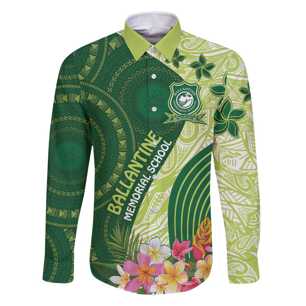 Fiji Ballantine Memorial High School Personalised Family Matching Mermaid Dress and Hawaiian Shirt Masi Tapa Mix Plumeria