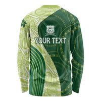 Fiji Ballantine Memorial High School Personalised Long Sleeve Shirt Masi Tapa Mix Plumeria