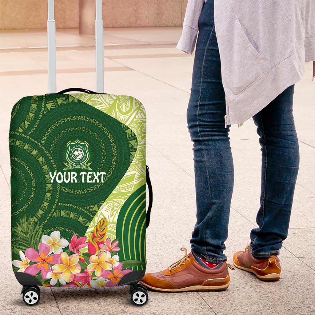 Fiji Ballantine Memorial High School Personalised Luggage Cover Masi Tapa Mix Plumeria