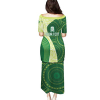 Fiji Ballantine Memorial High School Personalised Puletasi Masi Tapa Mix Plumeria