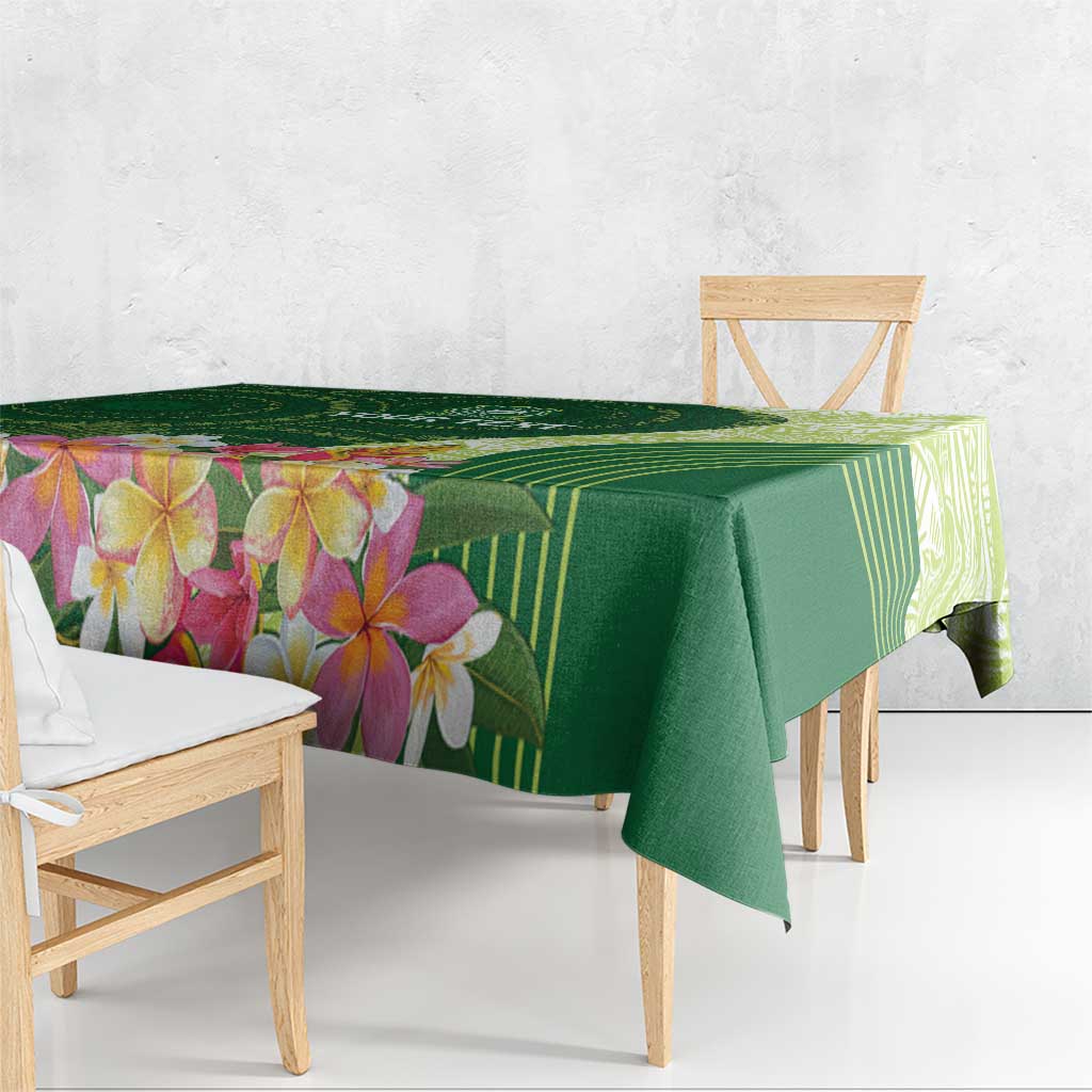 Fiji Ballantine Memorial High School Personalised Tablecloth Masi Tapa Mix Plumeria LT7 - Polynesian Pride