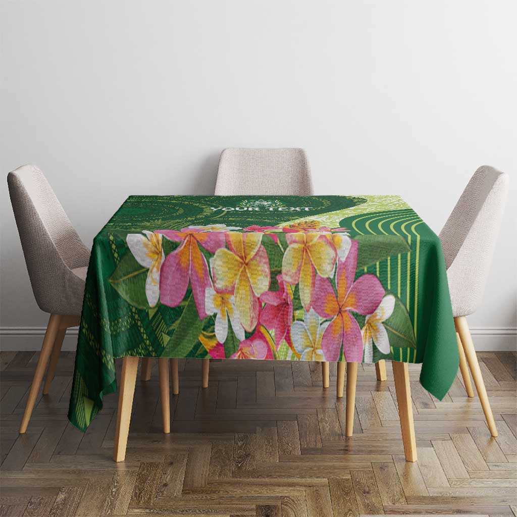 Fiji Ballantine Memorial High School Personalised Tablecloth Masi Tapa Mix Plumeria LT7 - Polynesian Pride