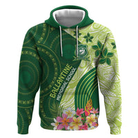 Fiji Ballantine Memorial High School Personalised Zip Hoodie Masi Tapa Mix Plumeria