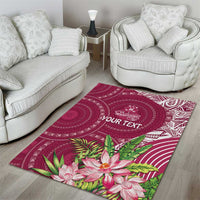 Fiji Adi Cakobau School Personalised Area Rug Masi Tapa Mix Plumeria LT7 - Polynesian Pride
