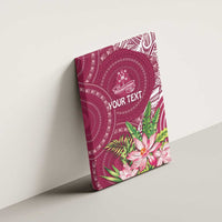 Fiji Adi Cakobau School Personalised Canvas Wall Art Masi Tapa Mix Plumeria