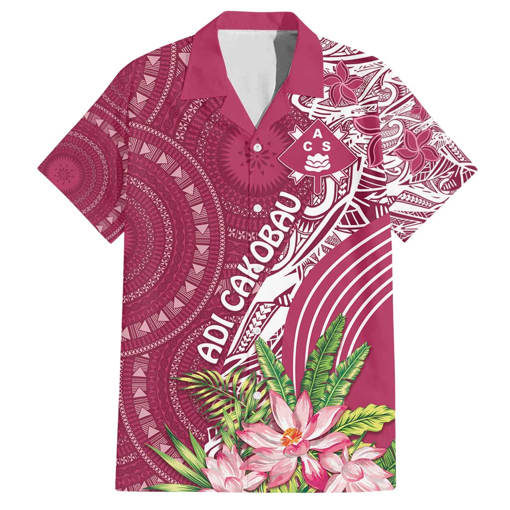 Fiji Adi Cakobau School Personalised Family Matching Off Shoulder Maxi Dress and Hawaiian Shirt Masi Tapa Mix Plumeria