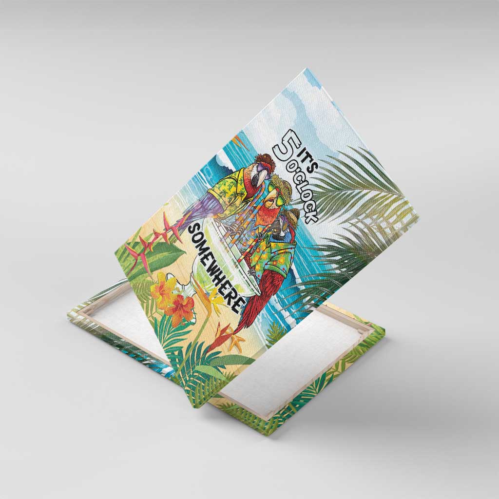 It's 5 o'clock Somewhere Canvas Wall Art Beach Party - Polynesian Pride