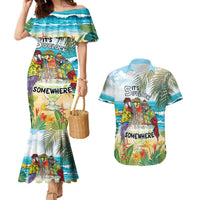 It's 5 o'clock Somewhere Couples Matching Mermaid Dress and Hawaiian Shirt Beach Party - Polynesian Pride
