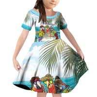 It's 5 o'clock Somewhere Family Matching Off Shoulder Short Dress and Hawaiian Shirt Beach Party - Polynesian Pride