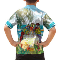 It's 5 o'clock Somewhere Family Matching Short Sleeve Bodycon Dress and Hawaiian Shirt Beach Party - Polynesian Pride