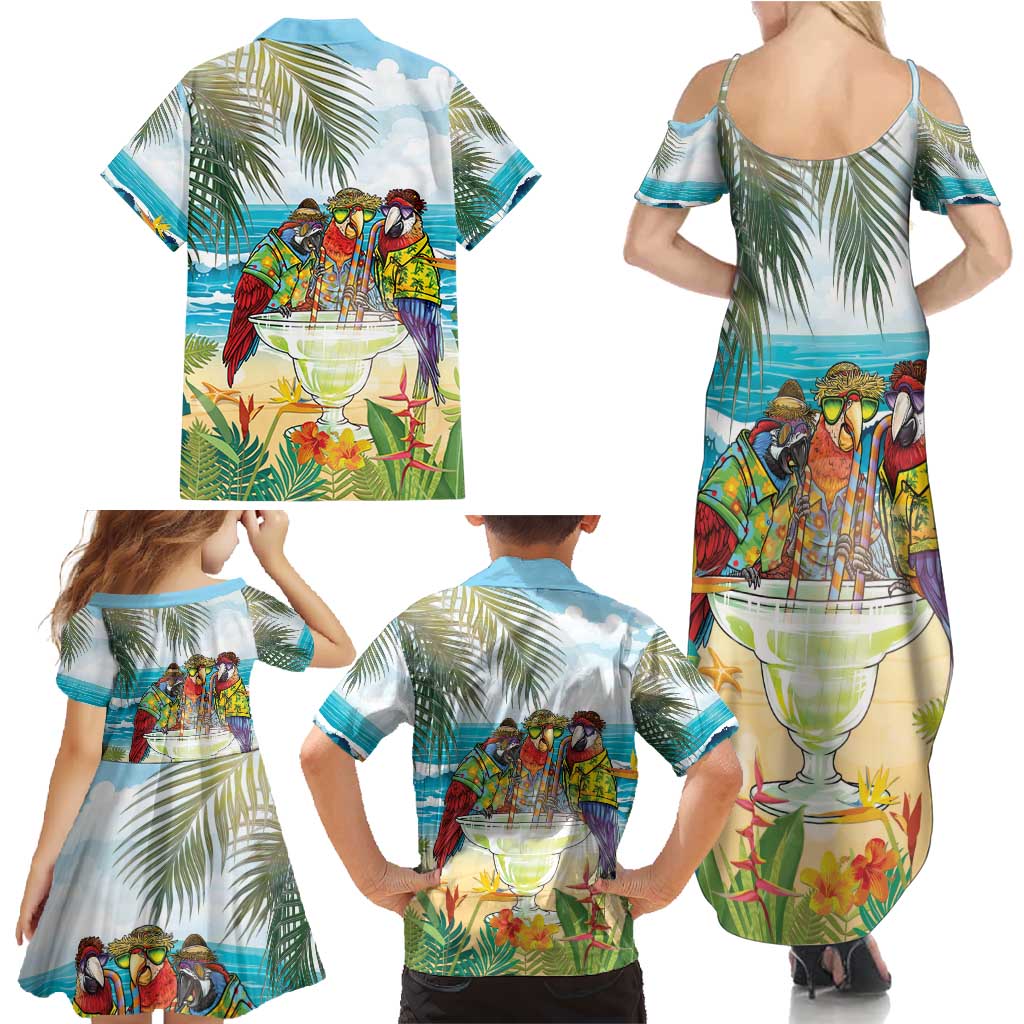 It's 5 o'clock Somewhere Family Matching Summer Maxi Dress and Hawaiian Shirt Beach Party - Polynesian Pride