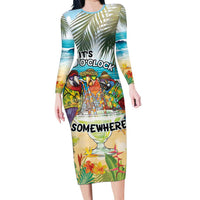 It's 5 o'clock Somewhere Long Sleeve Bodycon Dress Beach Party - Polynesian Pride