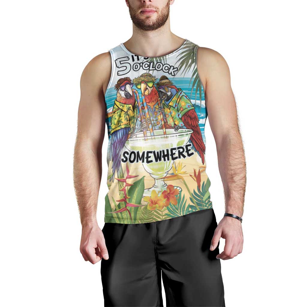 It's 5 o'clock Somewhere Men Tank Top Beach Party - Polynesian Pride
