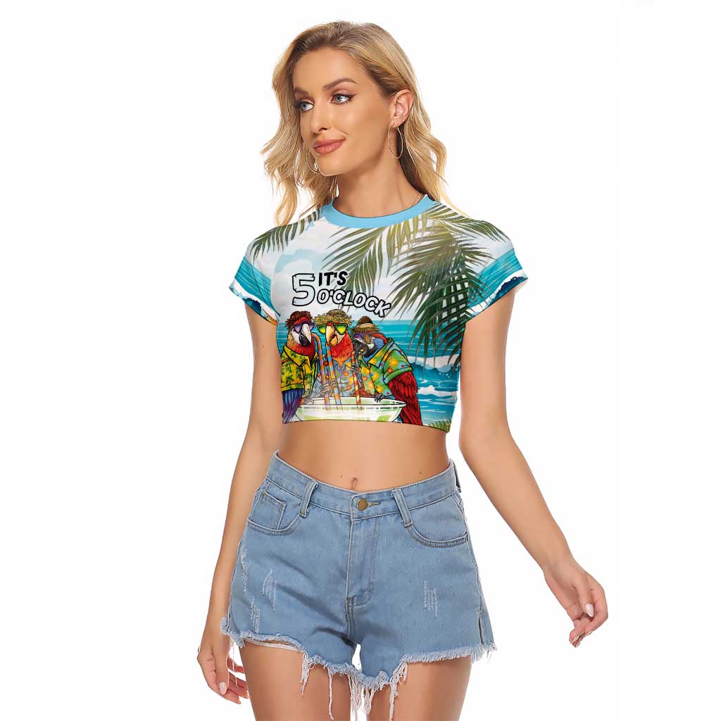 It's 5 o'clock Somewhere Raglan Cropped T Shirt Beach Party - Polynesian Pride