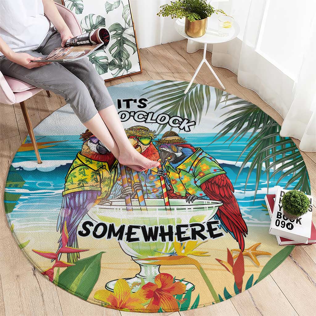 It's 5 o'clock Somewhere Round Carpet Beach Party - Polynesian Pride