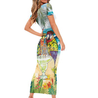 It's 5 o'clock Somewhere Short Sleeve Bodycon Dress Beach Party - Polynesian Pride
