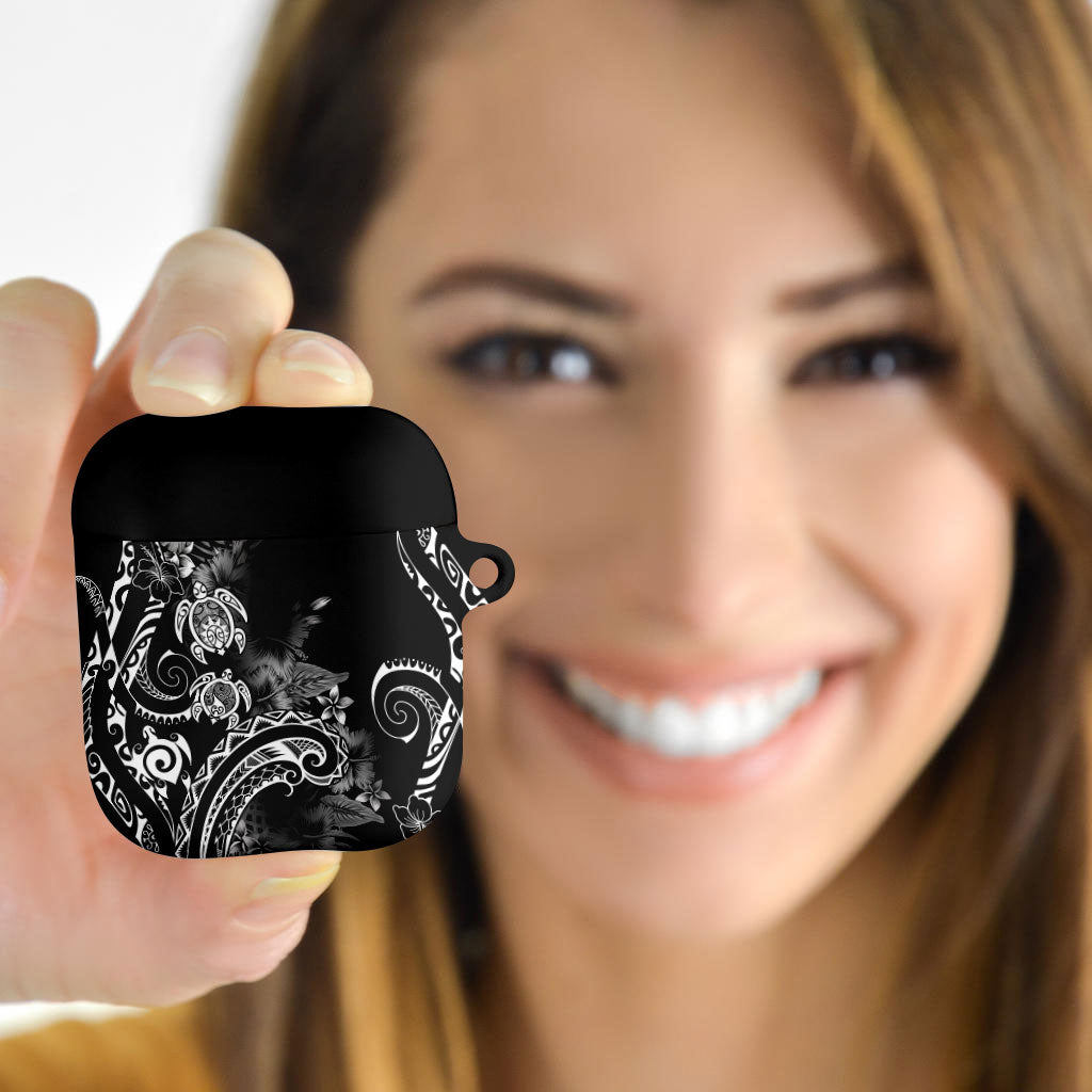 Aloha Hawaii Turtles Floral AirPods Case Obsidian Glaze LT7 - Polynesian Pride