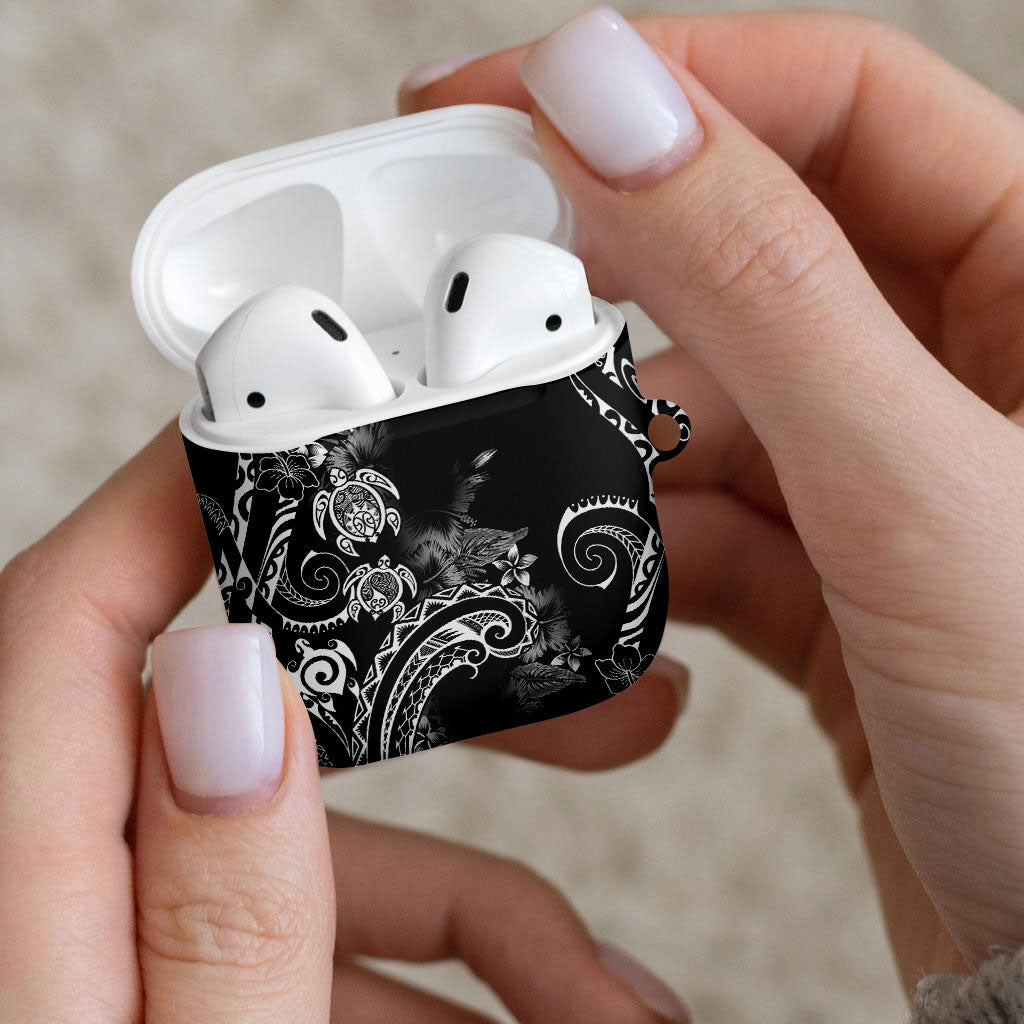 Aloha Hawaii Turtles Floral AirPods Case Obsidian Glaze LT7 - Polynesian Pride