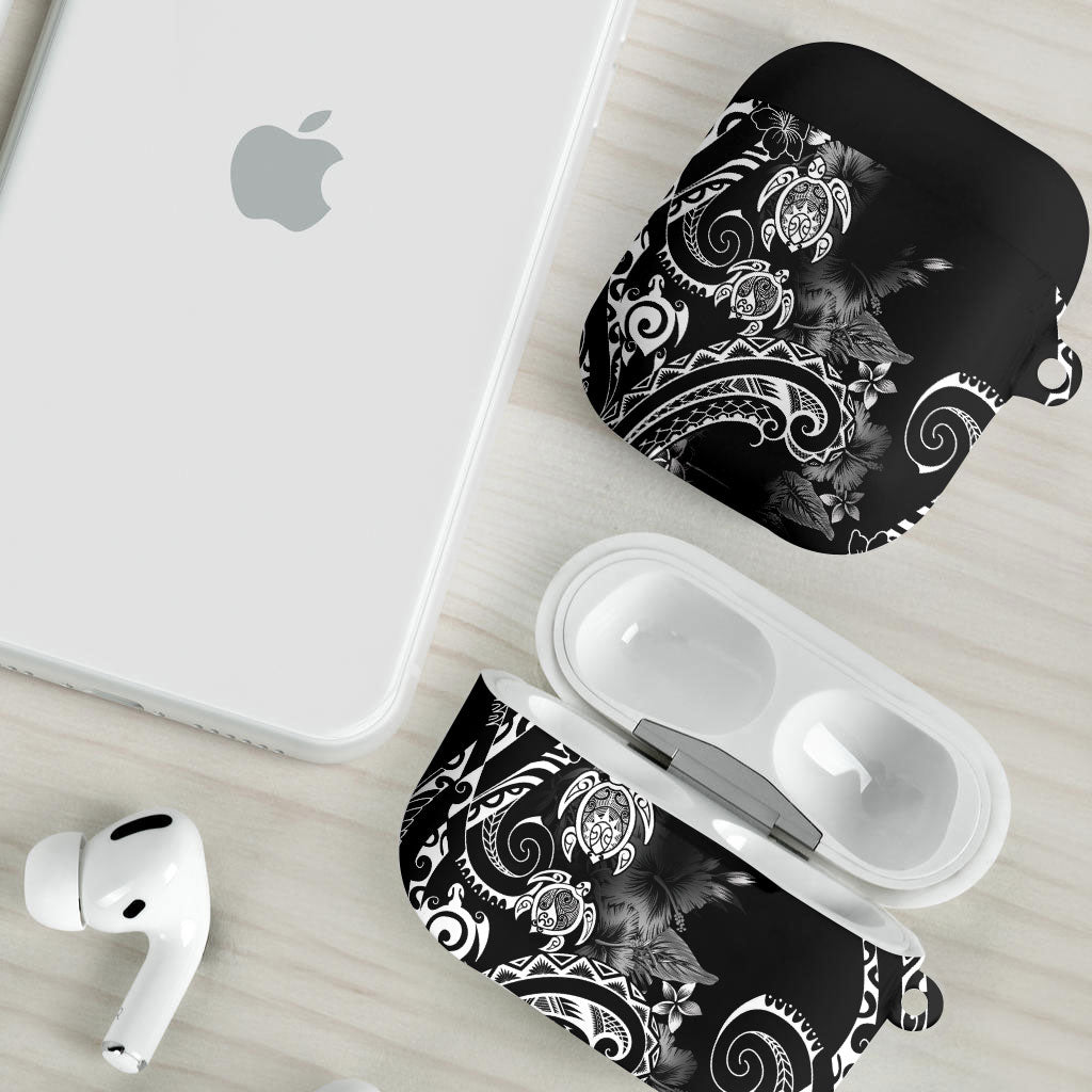 Aloha Hawaii Turtles Floral AirPods Case Obsidian Glaze LT7 - Polynesian Pride