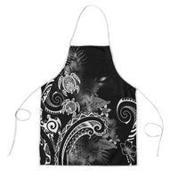 Aloha Hawaii Turtles Floral Apron Obsidian Glaze LT7 Black - Polynesian Pride