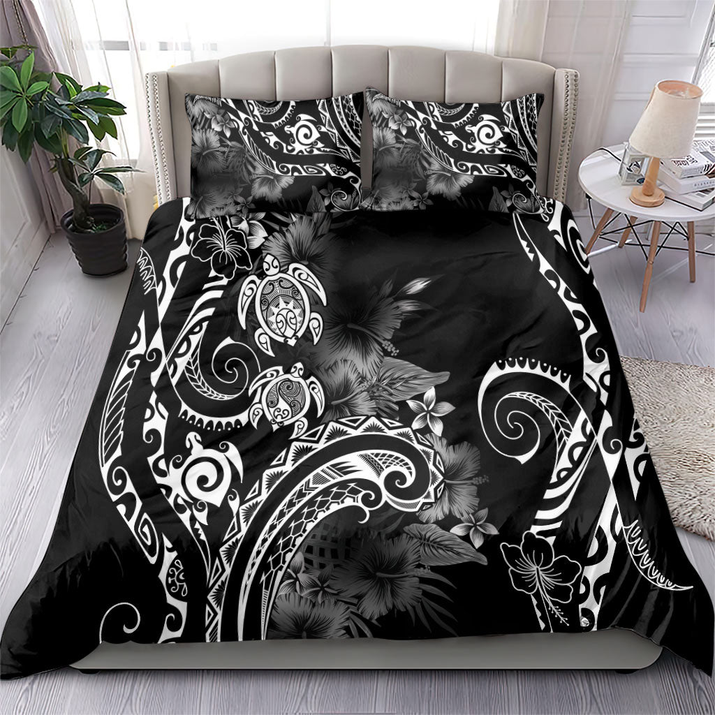Aloha Hawaii Turtles Floral Bedding Set Obsidian Glaze LT7 - Polynesian Pride