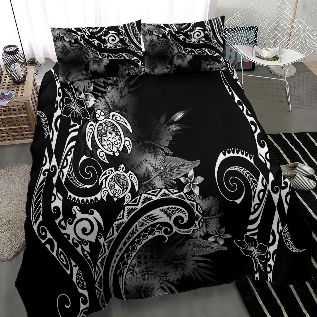 Aloha Hawaii Turtles Floral Bedding Set Obsidian Glaze LT7 - Polynesian Pride
