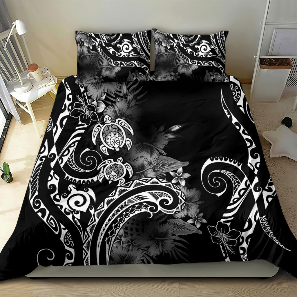 Aloha Hawaii Turtles Floral Bedding Set Obsidian Glaze LT7 - Polynesian Pride
