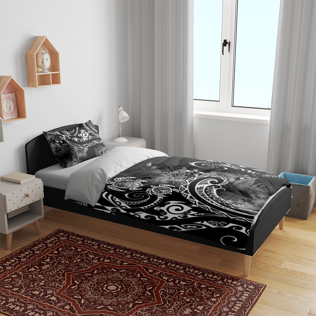 Aloha Hawaii Turtles Floral Bedding Set Obsidian Glaze LT7 - Polynesian Pride