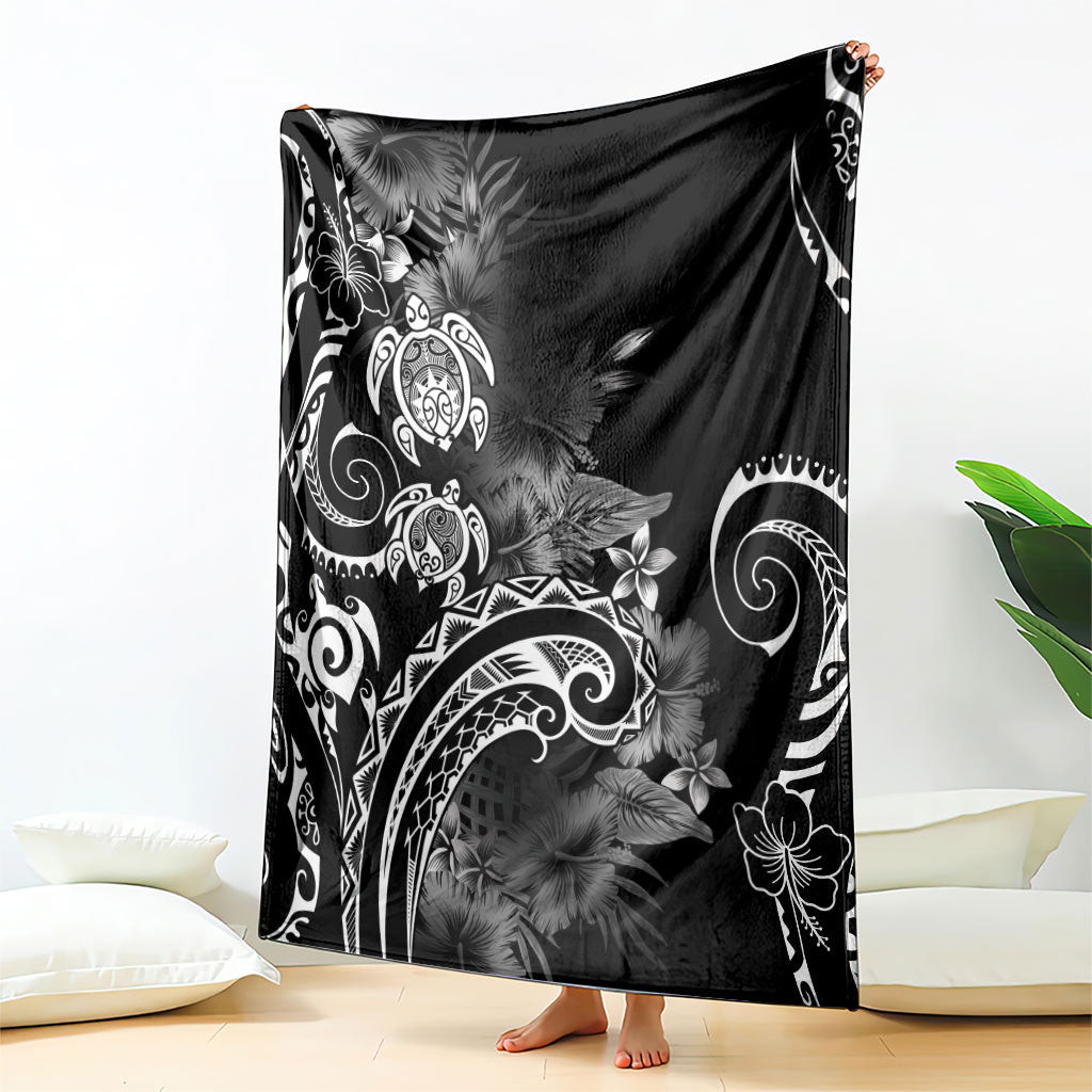 Aloha Hawaii Turtles Floral Blanket Obsidian Glaze LT7 - Polynesian Pride