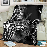 Aloha Hawaii Turtles Floral Blanket Obsidian Glaze LT7 - Polynesian Pride