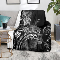 Aloha Hawaii Turtles Floral Blanket Obsidian Glaze LT7 - Polynesian Pride
