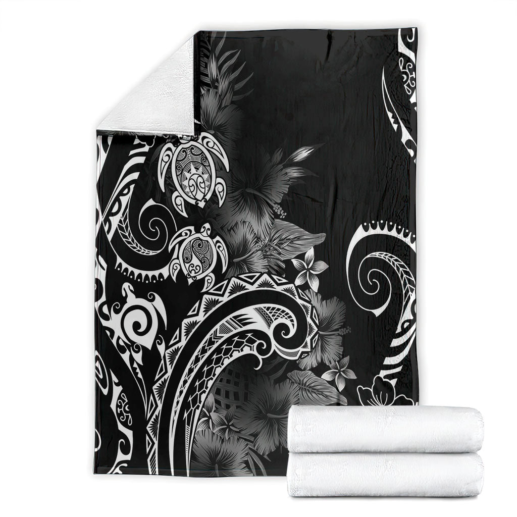 Aloha Hawaii Turtles Floral Blanket Obsidian Glaze LT7 - Polynesian Pride