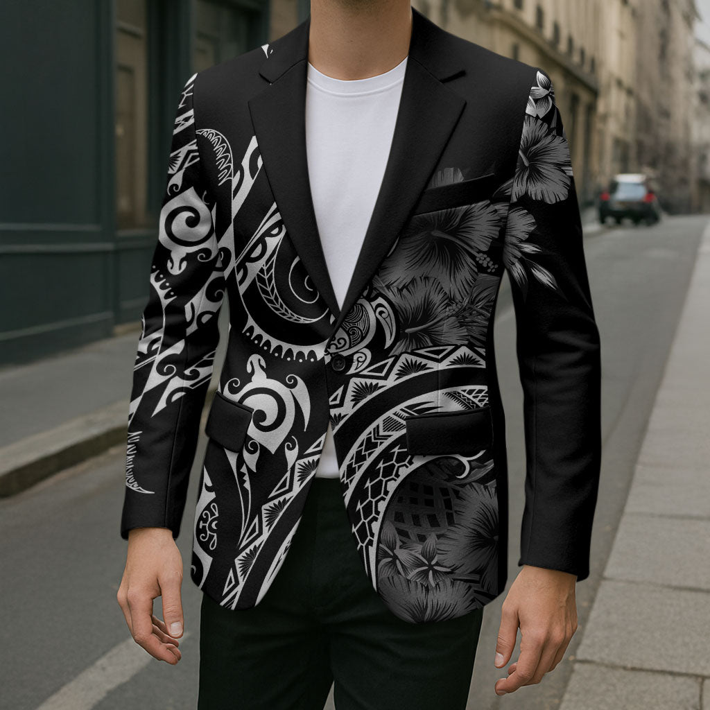 Aloha Hawaii Turtles Floral Blazer Obsidian Glaze LT7 - Polynesian Pride