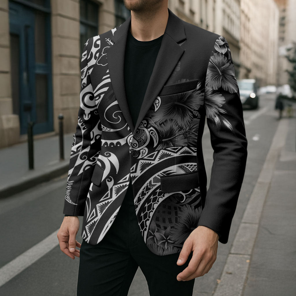 Aloha Hawaii Turtles Floral Blazer Obsidian Glaze LT7 - Polynesian Pride