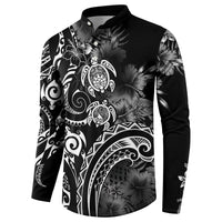 Aloha Hawaii Turtles Floral Button Sweatshirt Obsidian Glaze LT7 - Polynesian Pride