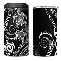 Aloha Hawaii Turtles Floral 4 in 1 Can Cooler Tumbler Obsidian Glaze LT7 One Size: 16 oz Black - Polynesian Pride