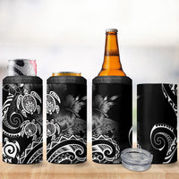 Aloha Hawaii Turtles Floral 4 in 1 Can Cooler Tumbler Obsidian Glaze LT7 - Polynesian Pride