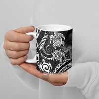 Aloha Hawaii Turtles Floral Ceramic Mug Obsidian Glaze LT7 - Polynesian Pride