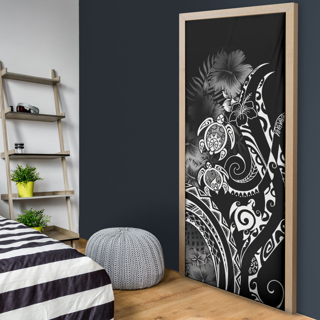 Aloha Hawaii Turtles Floral Door Cover Obsidian Glaze LT7 - Polynesian Pride