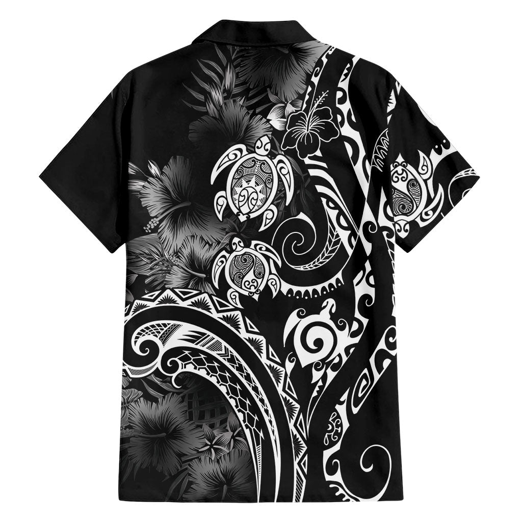 Aloha Hawaii Turtles Floral Family Matching Mermaid Dress and Hawaiian Shirt Obsidian Glaze LT7 - Polynesian Pride