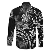 Aloha Hawaii Turtles Floral Family Matching Mermaid Dress and Hawaiian Shirt Obsidian Glaze LT7 - Polynesian Pride