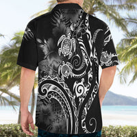 Aloha Hawaii Turtles Floral Hawaiian Shirt Obsidian Glaze LT7 - Polynesian Pride