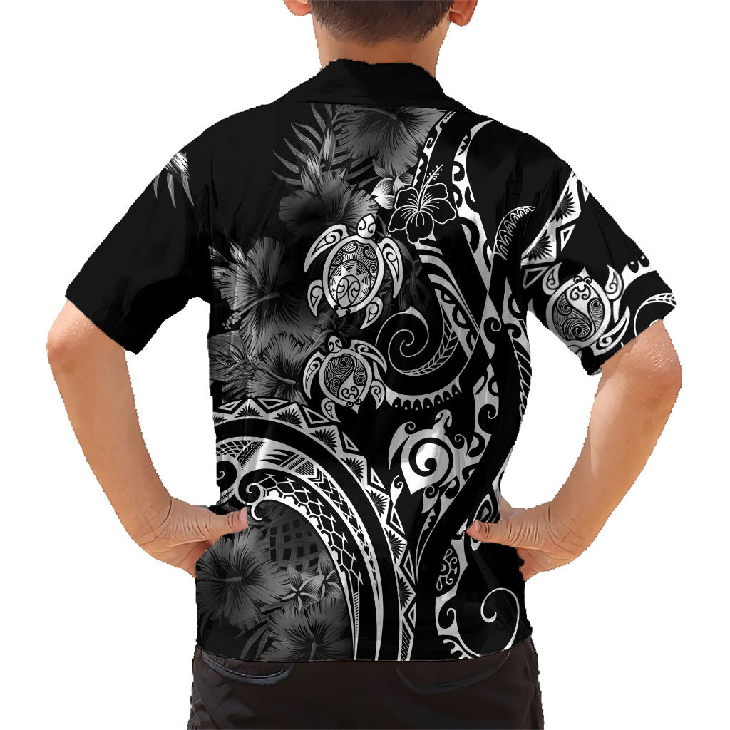 Aloha Hawaii Turtles Floral Hawaiian Shirt Obsidian Glaze LT7 - Polynesian Pride